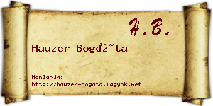 Hauzer Bogáta névjegykártya